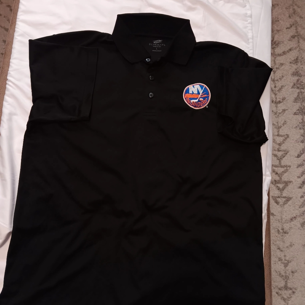 Ultra club new york islanders polo shirt black